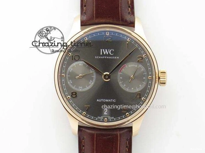 MIROTIME 0514 Portuguese Tourbillon IW5046 RG ZF Best Edition White Dial on Brown Leather Strap UrbanStyle 7144